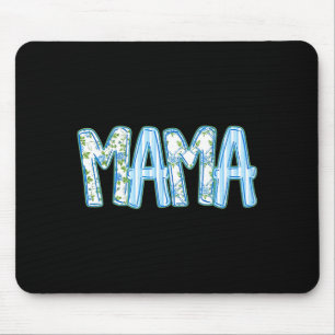 Blue floral mama cute mom grandma gift for mothers mouse pad