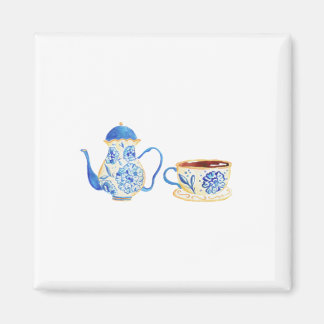 Blue floral man magnet