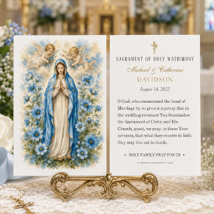 Blue Floral Mary Catholic Wedding Prayer