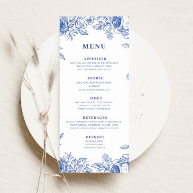 Blue Floral  Menu (Creator Uploaded)