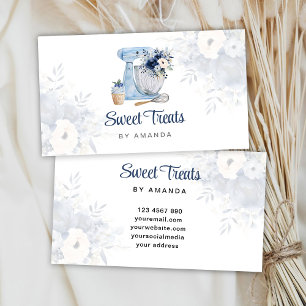 Blue Floral Mixer Business Card