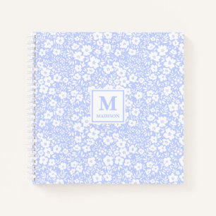 Blue Floral Monogram Notebook Journal