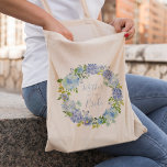 Blue Floral Mother of the Bride Tote Bag Gift<br><div class="desc">Blue Hydrangea Floral Mother of the Bride Tote Bag | Blue Watercolor Flowers</div>