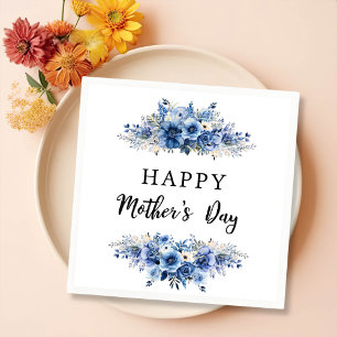 Blue Floral Mother's Day Brunch Party Napkin