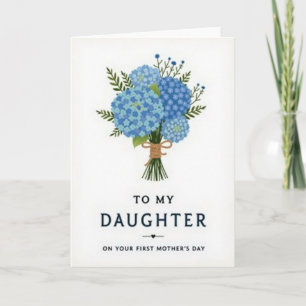 Blue Floral Mothers Day Card