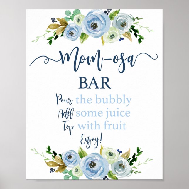 Blue floral Mum-osa sign (Front)