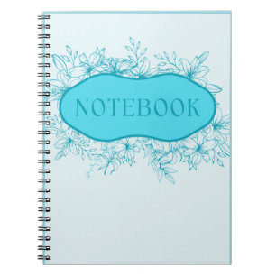 Blue Floral Notebook Cover