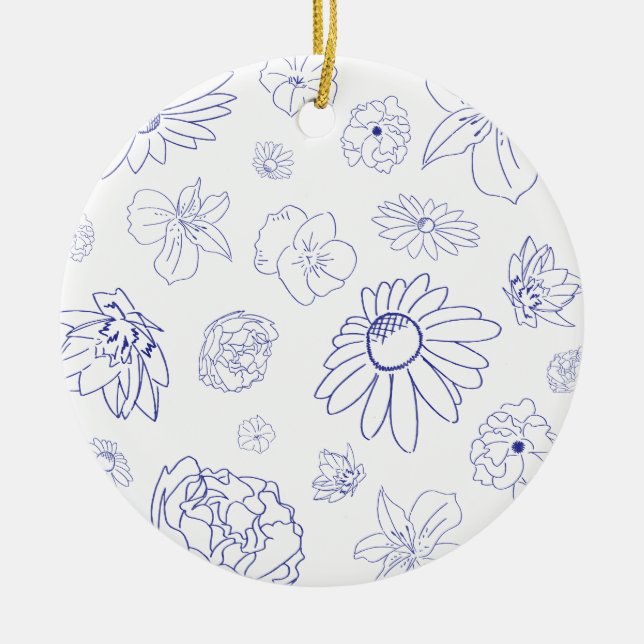 Blue Floral Ornament (Front)