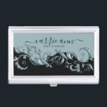 Blue Floral Ornamental | Personalise     Business Card Holder<br><div class="desc">Professional Business Card Holder ready for you to personalise. ✔NOTE: ONLY CHANGE THE TEMPLATE AREAS NEEDED! 😀 If needed, you can remove the text and start fresh adding whatever text and font you like. 📌If you need further customisation, please click the "Click to Customise further" or "Customise or Edit Design"...</div>