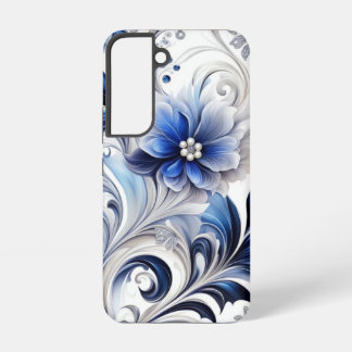 Blue Floral Pastel Soft Design Samsung Galaxy Case