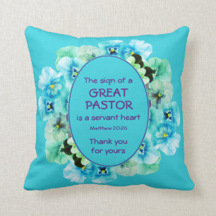 Blue Floral Pastor Appreciation Cushion