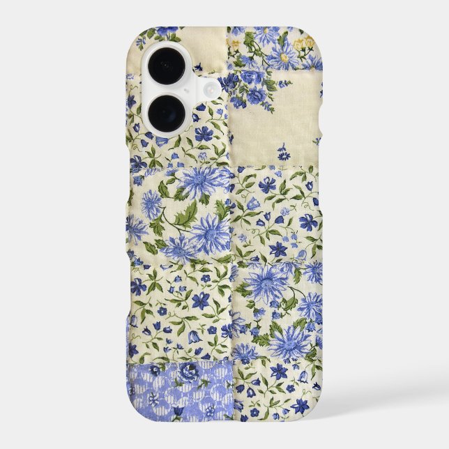 Blue Floral Patchwork Quilt (Back)