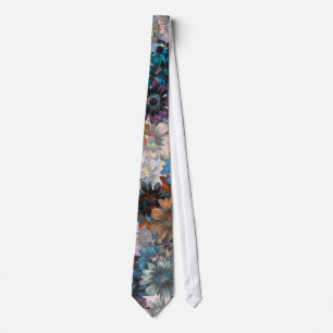 Blue floral patten tie