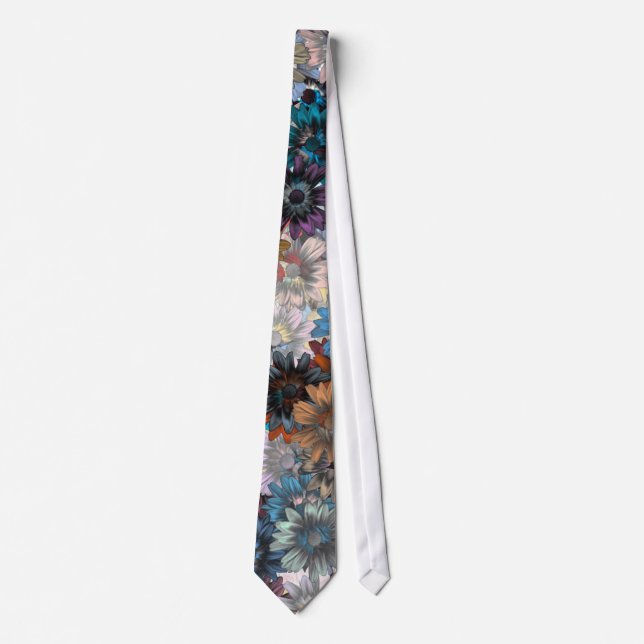 Blue floral patten tie (Front)
