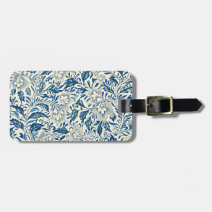 Blue Floral Pattern Antique Asian Design Luggage Tag