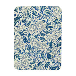 Blue floral Pattern Antique Vintage Magnet