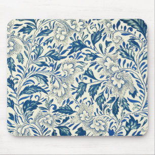 Blue floral Pattern Antique Vintage Mouse Pad