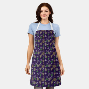 Blue Floral Pattern Apron