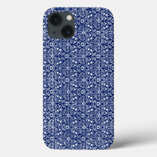 Blue Floral Pattern iPhone 13 Case