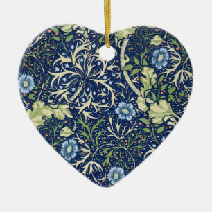Blue Floral Pattern Ceramic Tree Decoration