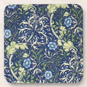 Blue Floral Pattern Coaster
