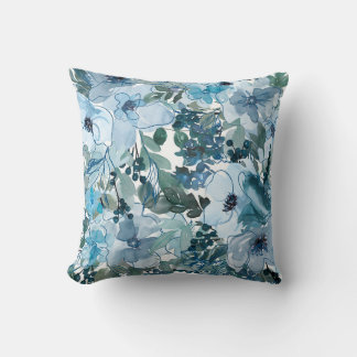 Blue floral pattern cushion