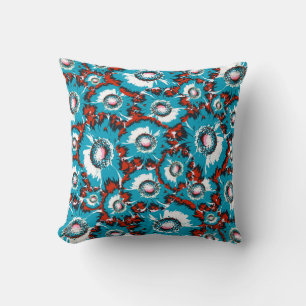 Blue Floral Pattern Cushion