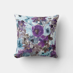 Blue floral pattern cushion