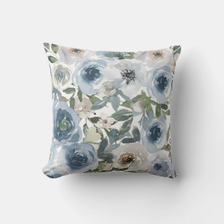 Blue floral pattern cushion
