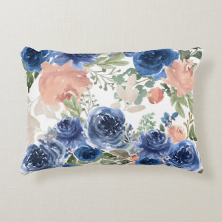 Blue floral pattern decorative cushion