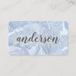 Blue Floral Pattern Natural Business Card