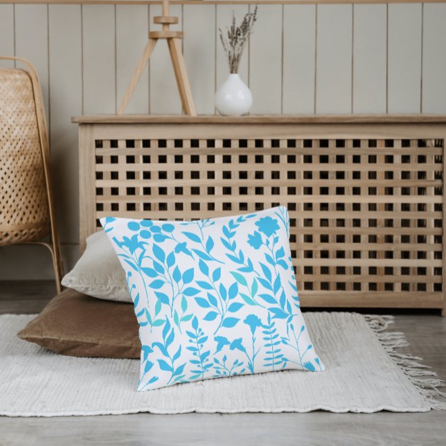 Blue Floral pattern.ST01 No BG Cushion (Creator Uploaded)