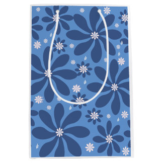 Blue Floral Pattern – Stylish  Acces Medium Gift Bag