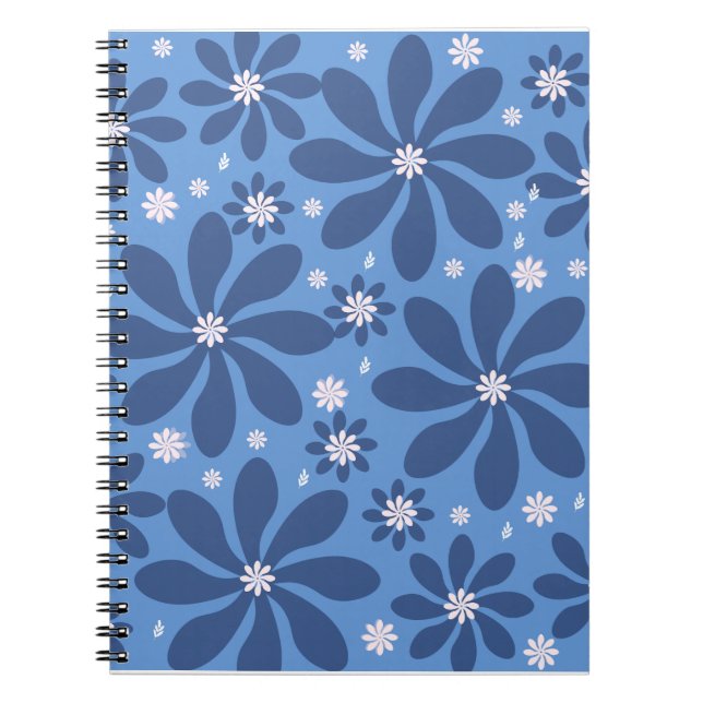 Blue Floral Pattern – Stylish  Acces Notebook (Front)