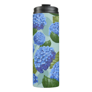 blue floral pattern thermal tumbler