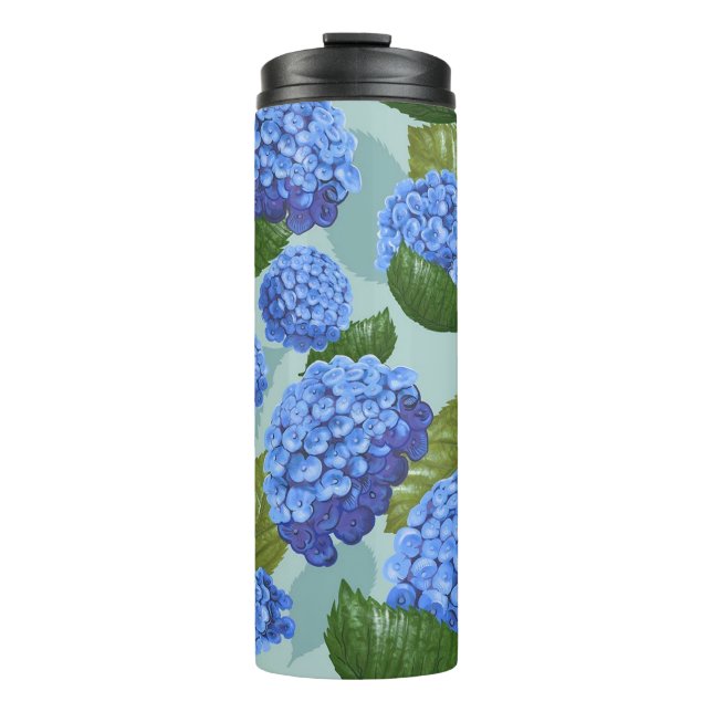 blue floral pattern thermal tumbler (Front)