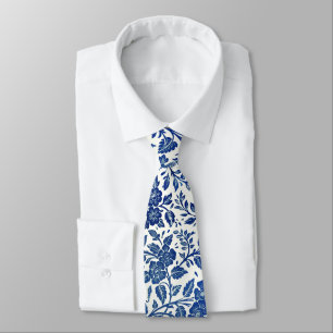 Blue Floral Pattern Tie