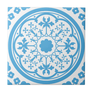 Blue Floral Pattern Tile