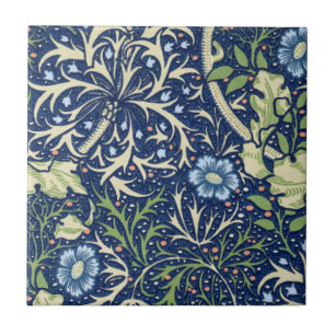 Blue Floral Pattern Tile