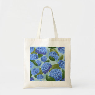blue floral pattern tote bag