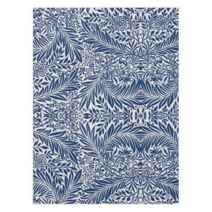 blue floral pattern with diverse leaves & blossoms tablecloth