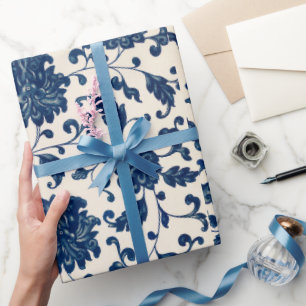 Blue floral pattern  Wrapping Paper
