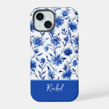 Blue Floral Personalised iPhone case