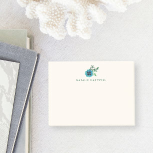Blue Floral Personalised Sticky Notes