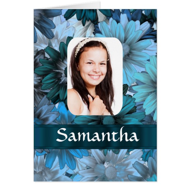 Blue floral photo template (Front)