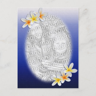 Blue Floral Photo Template Postcard