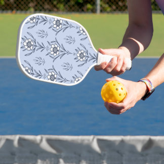 Blue floral pickleball paddle