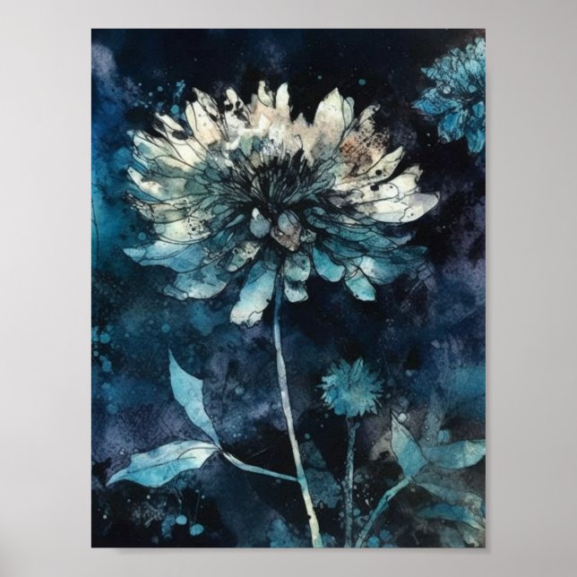 Blue Floral Poster (Front)