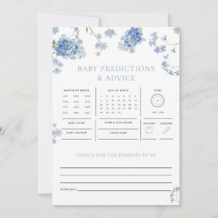 Blue Floral Predictions Advice Baby Shower Game