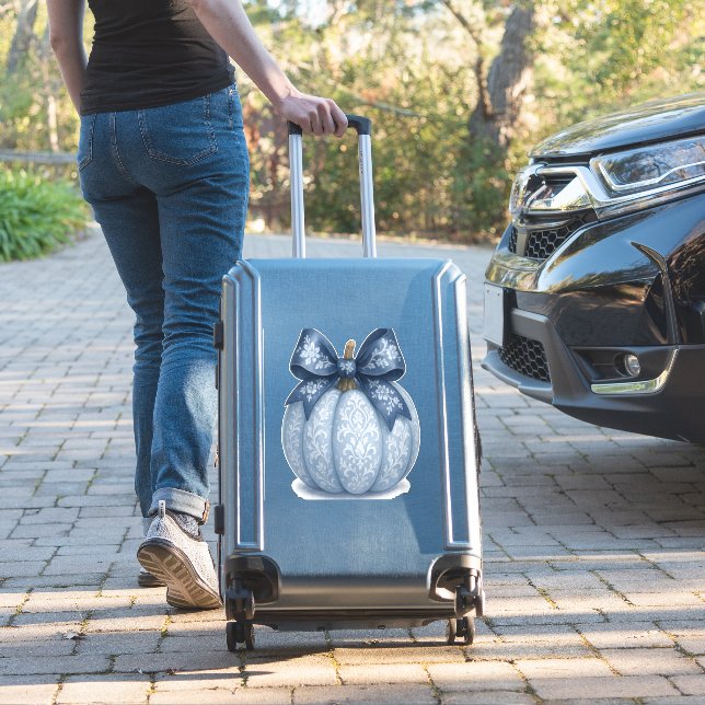 Blue Floral Pumpkin (Suitcase Insitu)